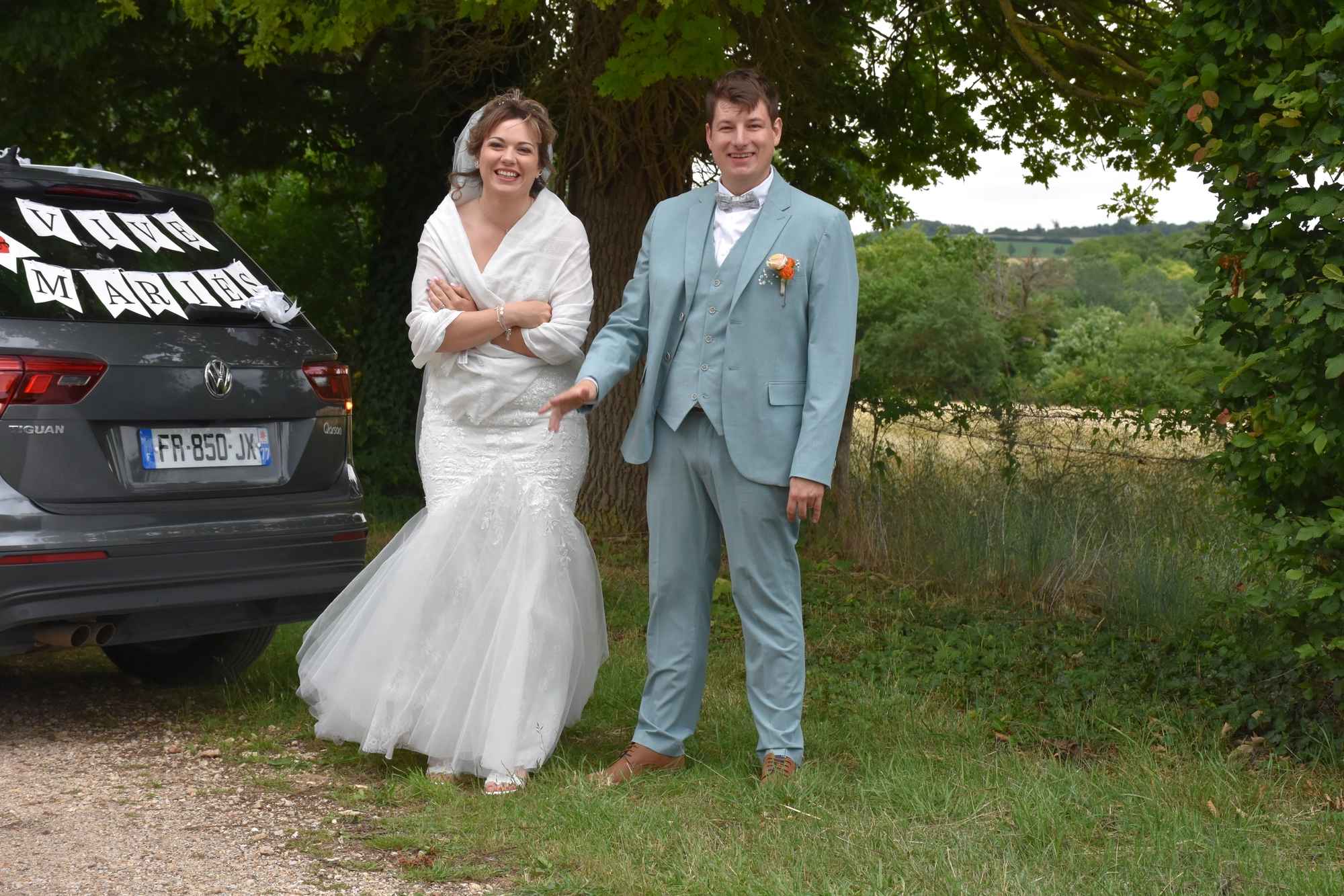 Couple de mariés lors d'un reportage photo près de Toulouse